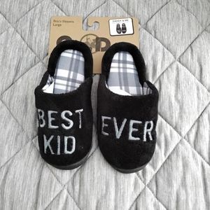 Cooper Denim boy's Slippers size large 13/1 black NWT